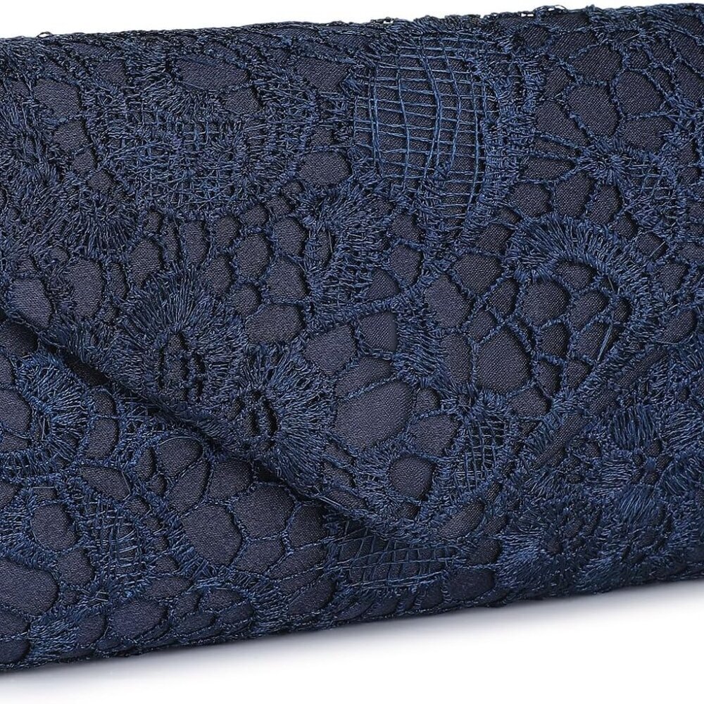 Satin Lace Evening Clutch Purse for Women Multi-Use Elegant Party Bag